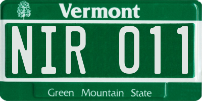VT license plate NIR011