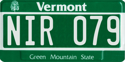VT license plate NIR079