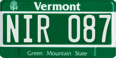 VT license plate NIR087