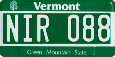 VT license plate NIR088
