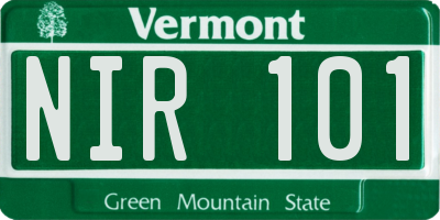 VT license plate NIR101