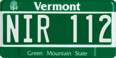 VT license plate NIR112