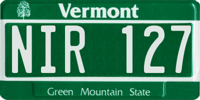 VT license plate NIR127