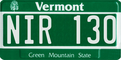 VT license plate NIR130