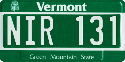 VT license plate NIR131