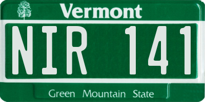 VT license plate NIR141