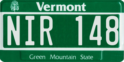VT license plate NIR148