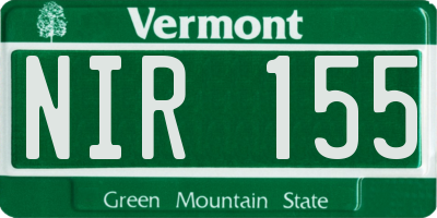 VT license plate NIR155