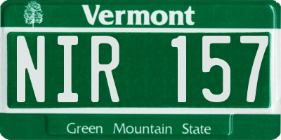 VT license plate NIR157