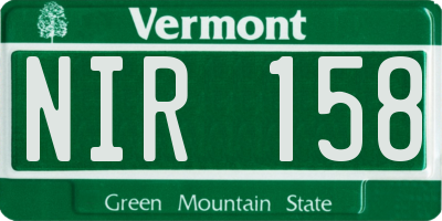 VT license plate NIR158