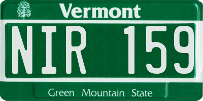 VT license plate NIR159