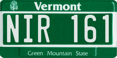 VT license plate NIR161
