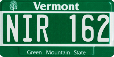 VT license plate NIR162