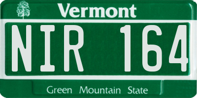 VT license plate NIR164