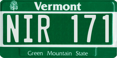 VT license plate NIR171