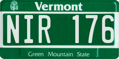 VT license plate NIR176