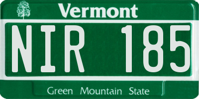VT license plate NIR185