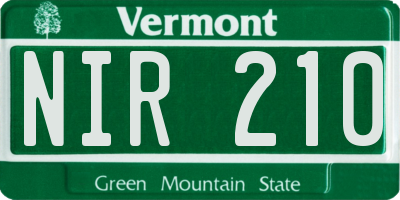 VT license plate NIR210