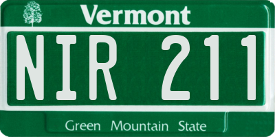 VT license plate NIR211