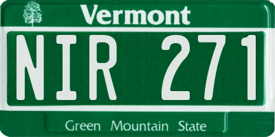 VT license plate NIR271