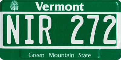 VT license plate NIR272