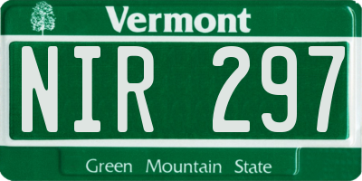 VT license plate NIR297