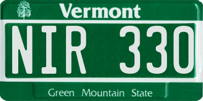 VT license plate NIR330