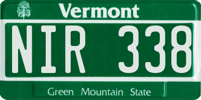 VT license plate NIR338