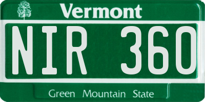 VT license plate NIR360