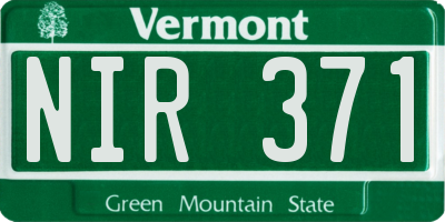 VT license plate NIR371
