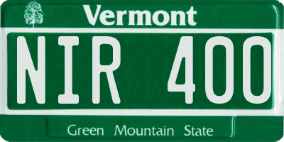 VT license plate NIR400