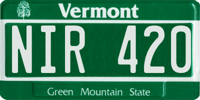 VT license plate NIR420