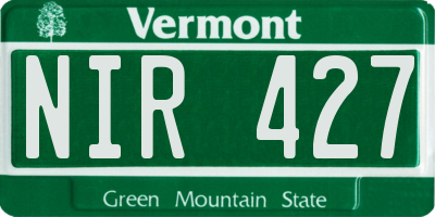 VT license plate NIR427