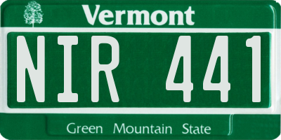 VT license plate NIR441