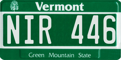 VT license plate NIR446