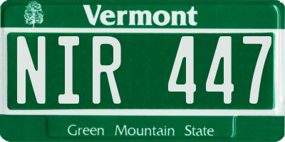 VT license plate NIR447