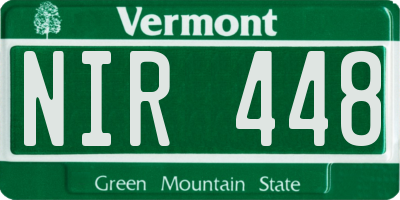 VT license plate NIR448