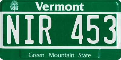 VT license plate NIR453