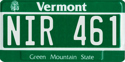 VT license plate NIR461