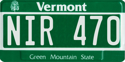 VT license plate NIR470