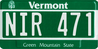 VT license plate NIR471