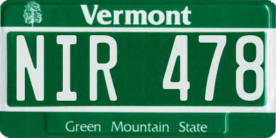 VT license plate NIR478