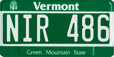 VT license plate NIR486