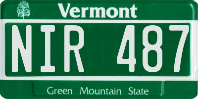 VT license plate NIR487