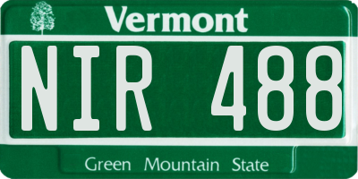 VT license plate NIR488