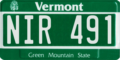 VT license plate NIR491