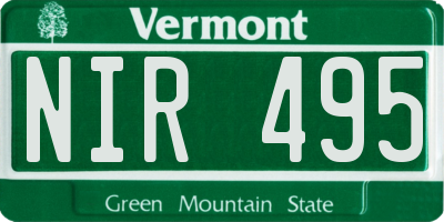 VT license plate NIR495