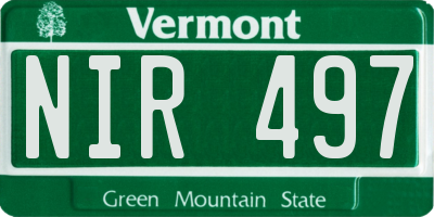 VT license plate NIR497
