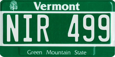 VT license plate NIR499