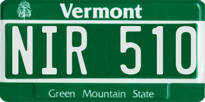 VT license plate NIR510